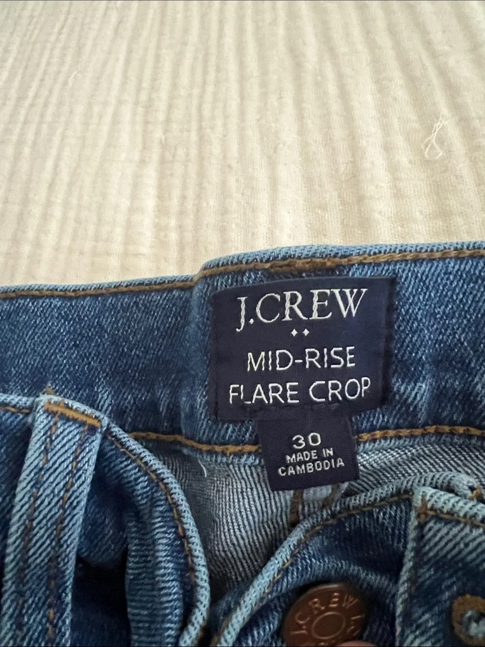 J. Crew Flare-Crop Mid-Rise Jeans with Button Fly